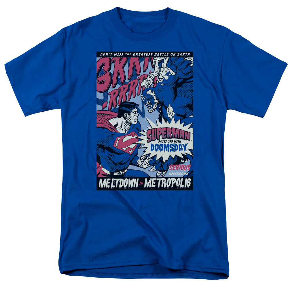 Superman Meltdown Licensed Adult Unisex T-Shirt Regular Fit Tee SM-3X