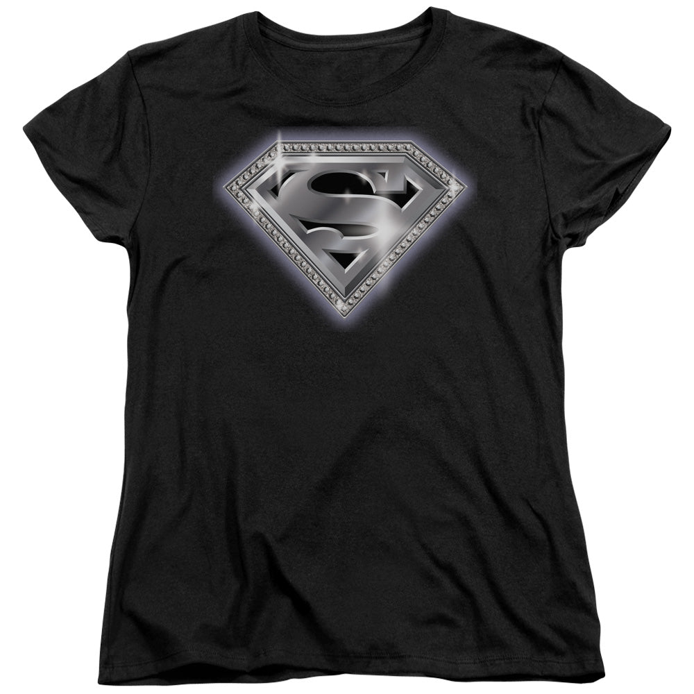 Superman Bling Shield Licensed Women's T-Shirt Regular Fit SM-2X
