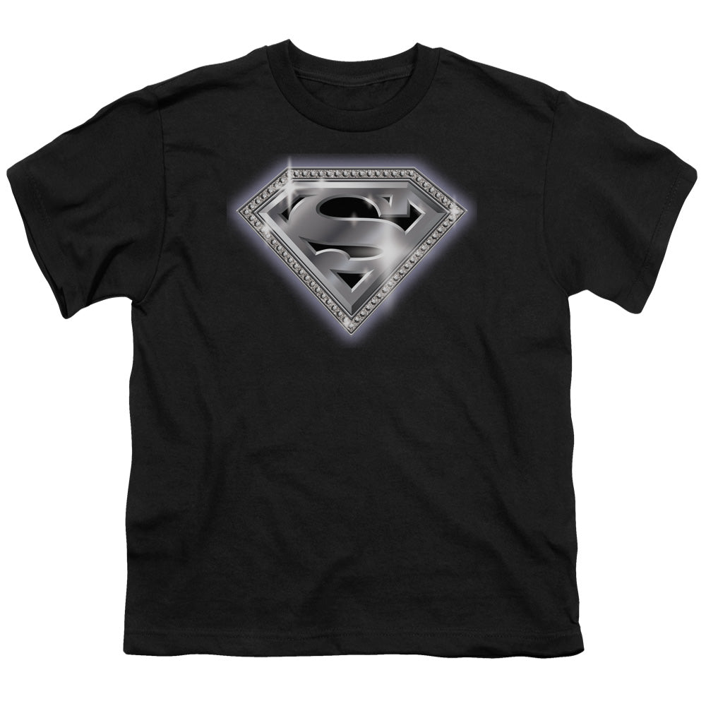 Superman Bling Shield Licensed Kid's T-Shirt (Ages 4-7) XS-XL