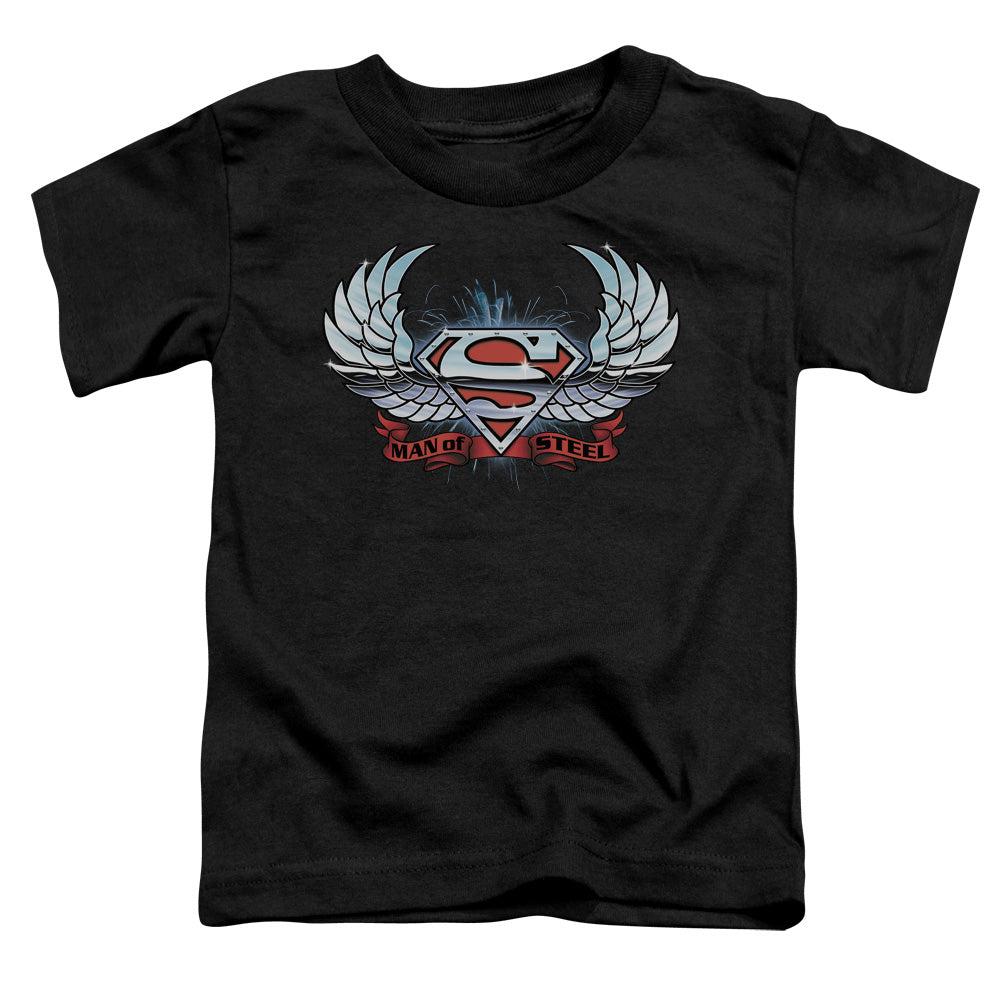 Superman Chrome Wings Shield Licensed Toddler T-Shirt SM