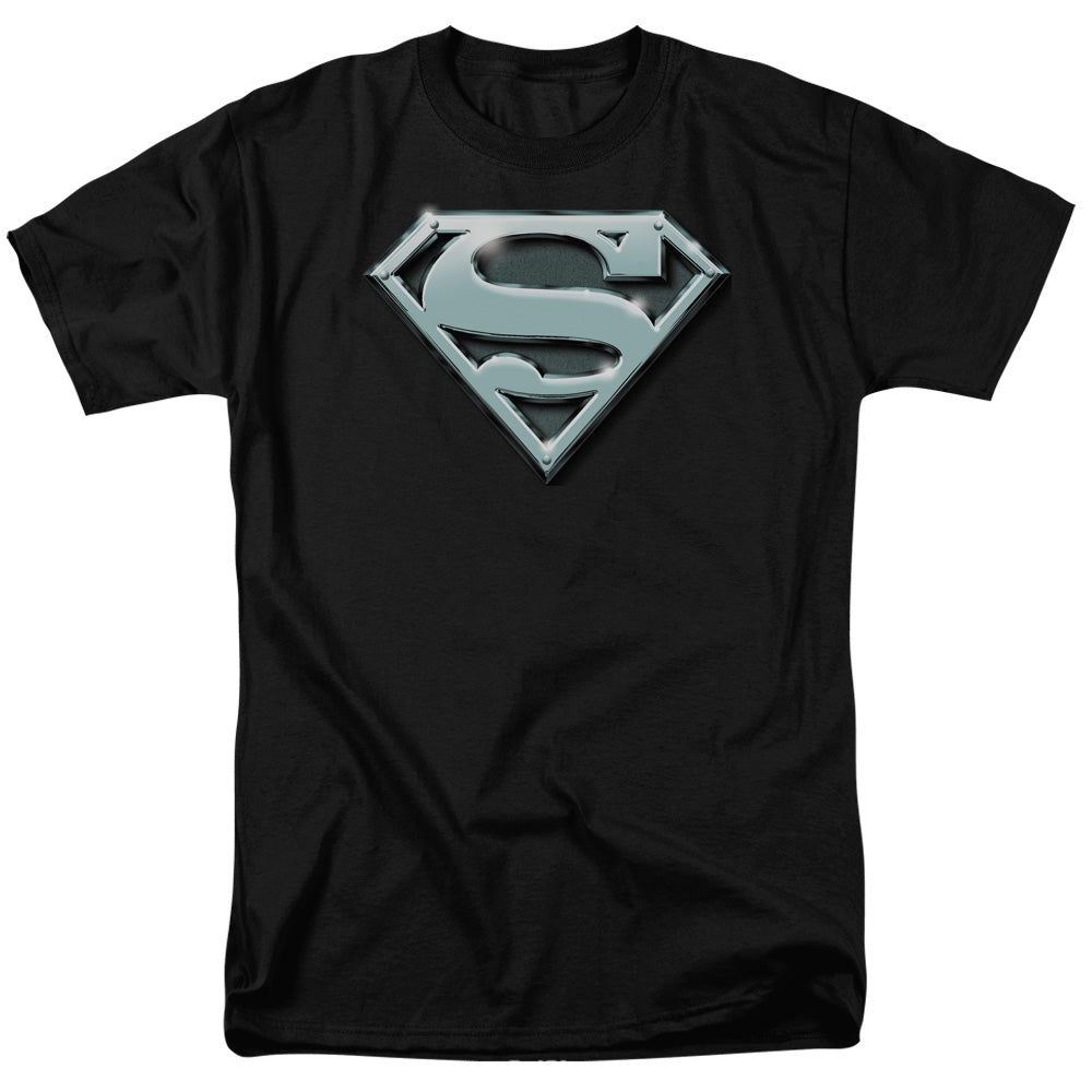 Superman Chrome Shield Licensed Adult Unisex T-Shirt Regular Fit Tee SM-3X