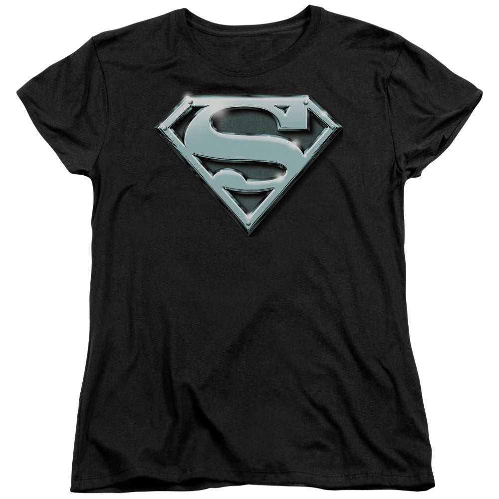 Superman Chrome Shield Licensed Women's T-Shirt Regular Fit SM-LG