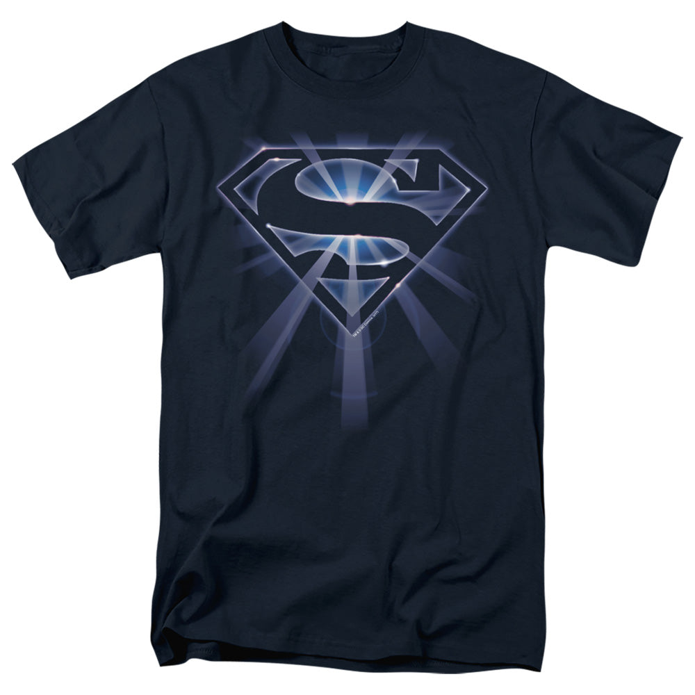 Superman Glowing Shield Licensed Adult Unisex T-Shirt Regular Fit Tee SM-3X