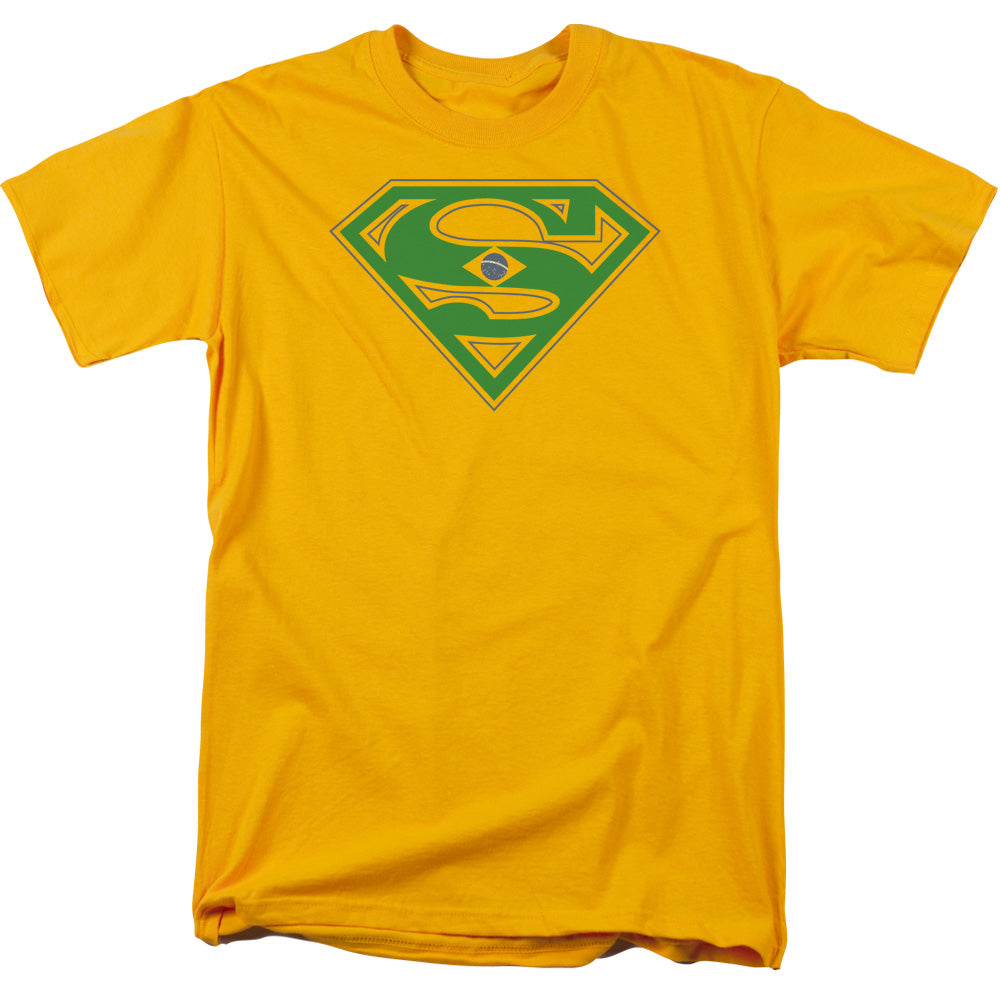 Superman Brazil Shield Licensed Adult Unisex T-Shirt Regular Fit Tee SM-3X