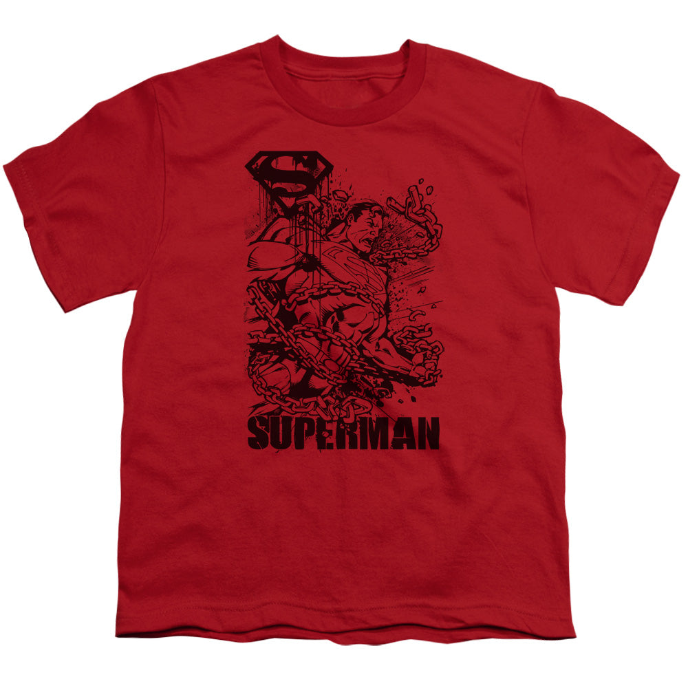Superman Breaking Chains Licensed Kid's T-Shirt (Ages 4-7) XS-XL