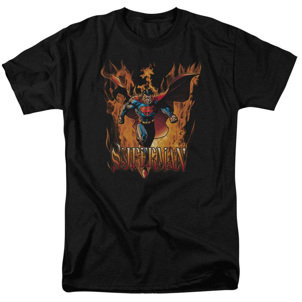 Superman Through The Fire Licensed Adult Unisex T-Shirt Regular Fit Tee SM-3X