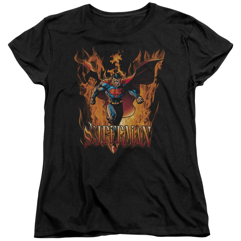 Superman Through The Fire Licensed Women's T-Shirt Regular Fit SM-2X