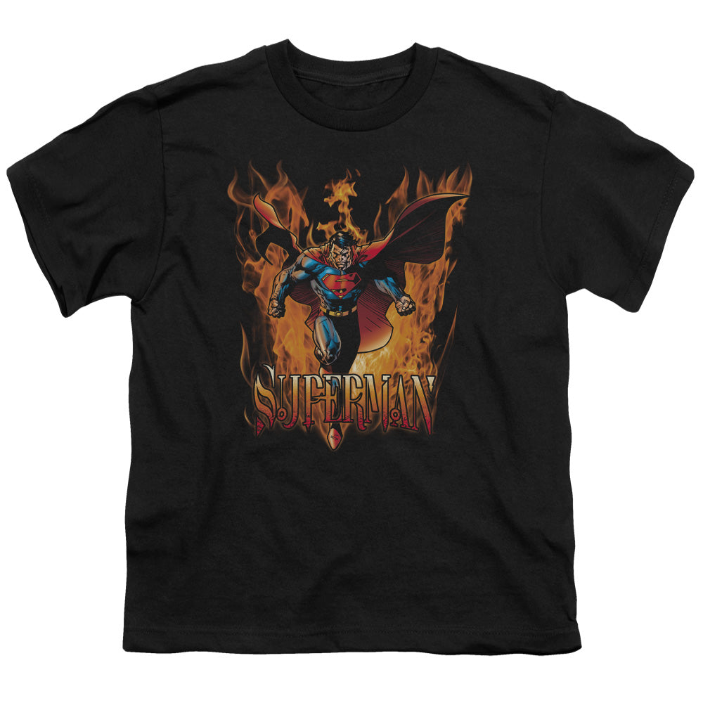 Superman Through The Fire Licensed Kid's T-Shirt (Ages 4-7) SM-XL