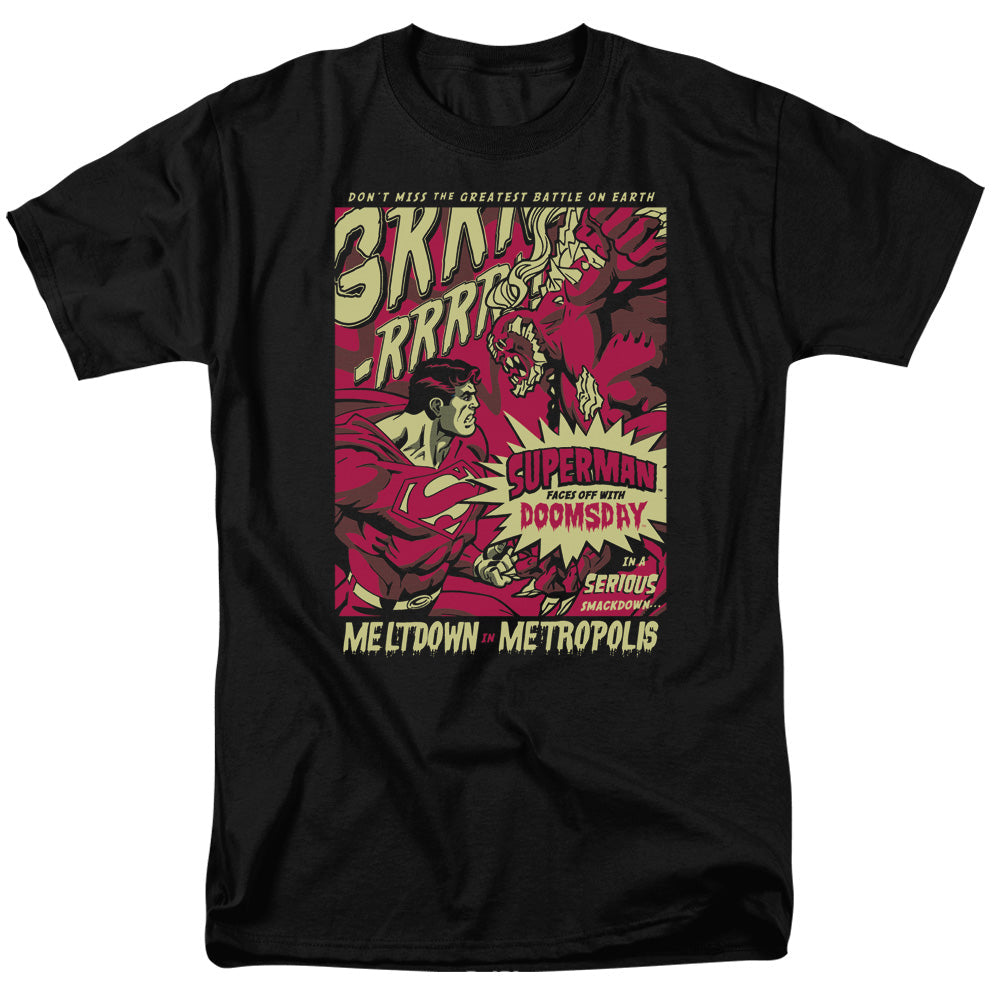 Superman Metropolis Meltdown Licensed Adult Unisex T-Shirt Regular Fit Tee MD-2X