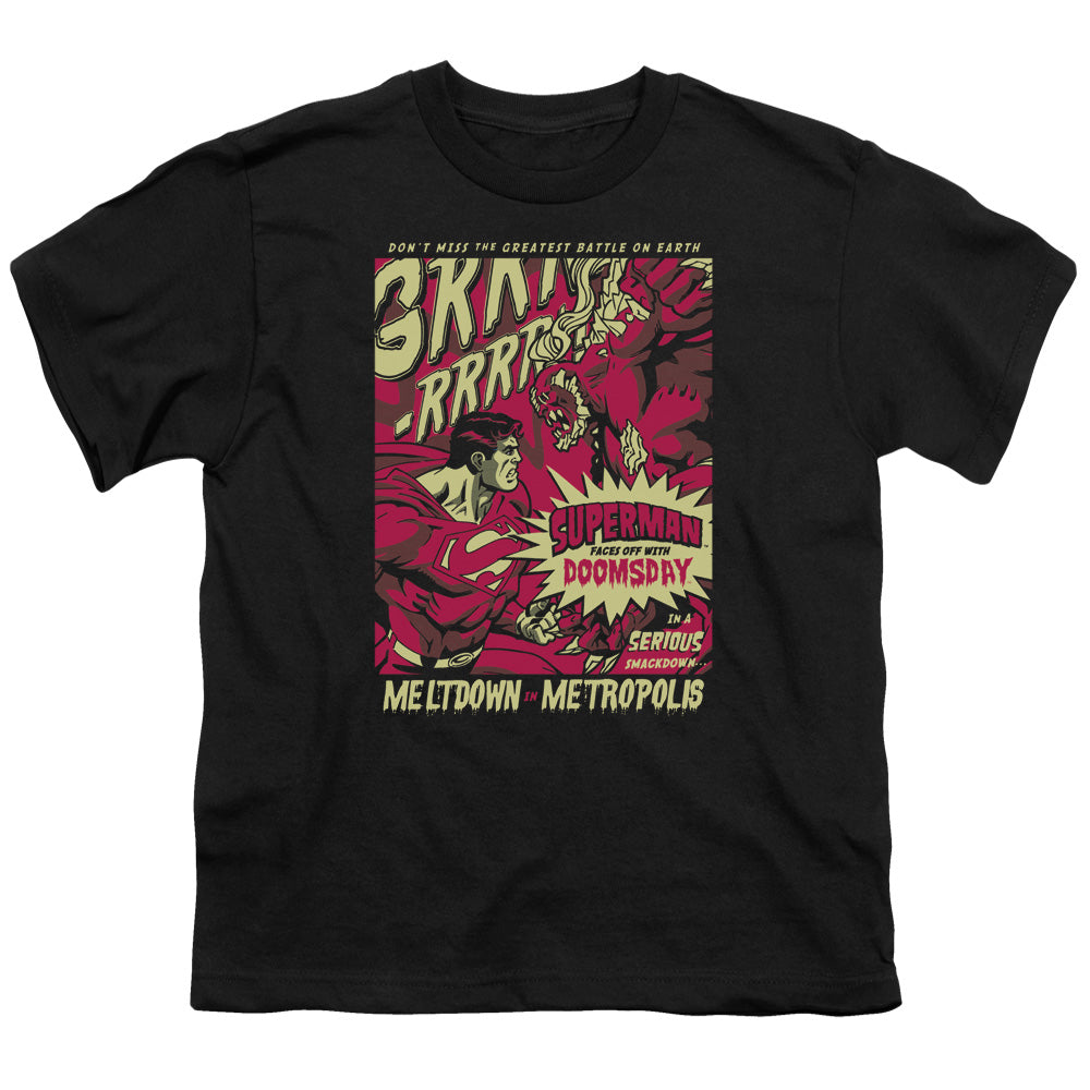 Superman Metropolis Meltdown Licensed Kid's T-Shirt (Ages 4-7) SM-XL
