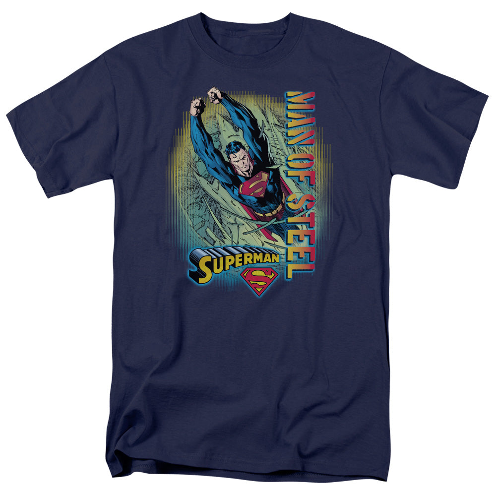 Superman Breakthrough Licensed Adult Unisex T-Shirt Regular Fit Tee SM-3X