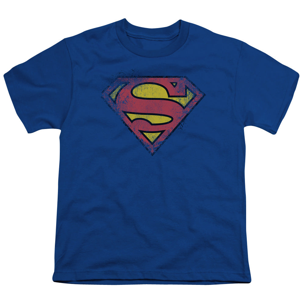 Superman Destroyed Supes Logo Licensed Kid's T-Shirt (Ages 4-7) XS-XL