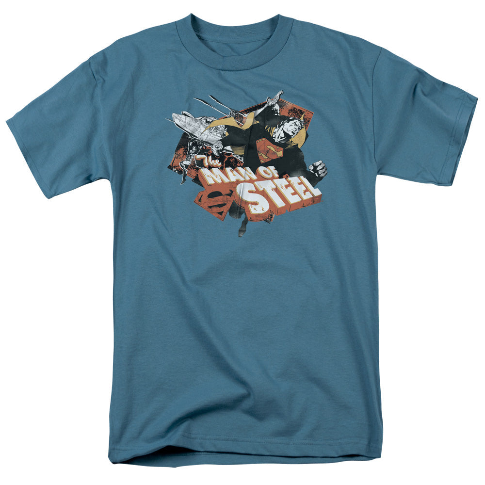 Superman Steel Licensed Adult Unisex T-Shirt Regular Fit Tee SM-3X