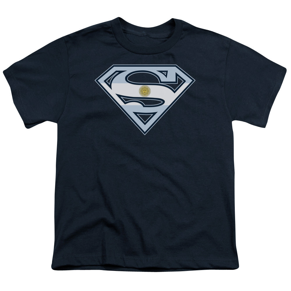 Superman Argentinian Shield Licensed Kid's T-Shirt (Ages 4-7) XS-XL