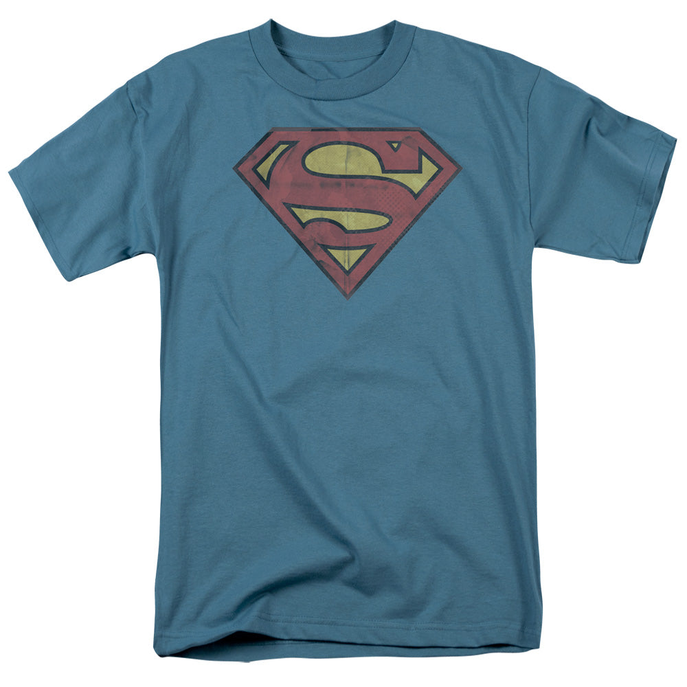 Superman Gritty Shield Licensed Adult Unisex T-Shirt Regular Fit Tee SM-3X