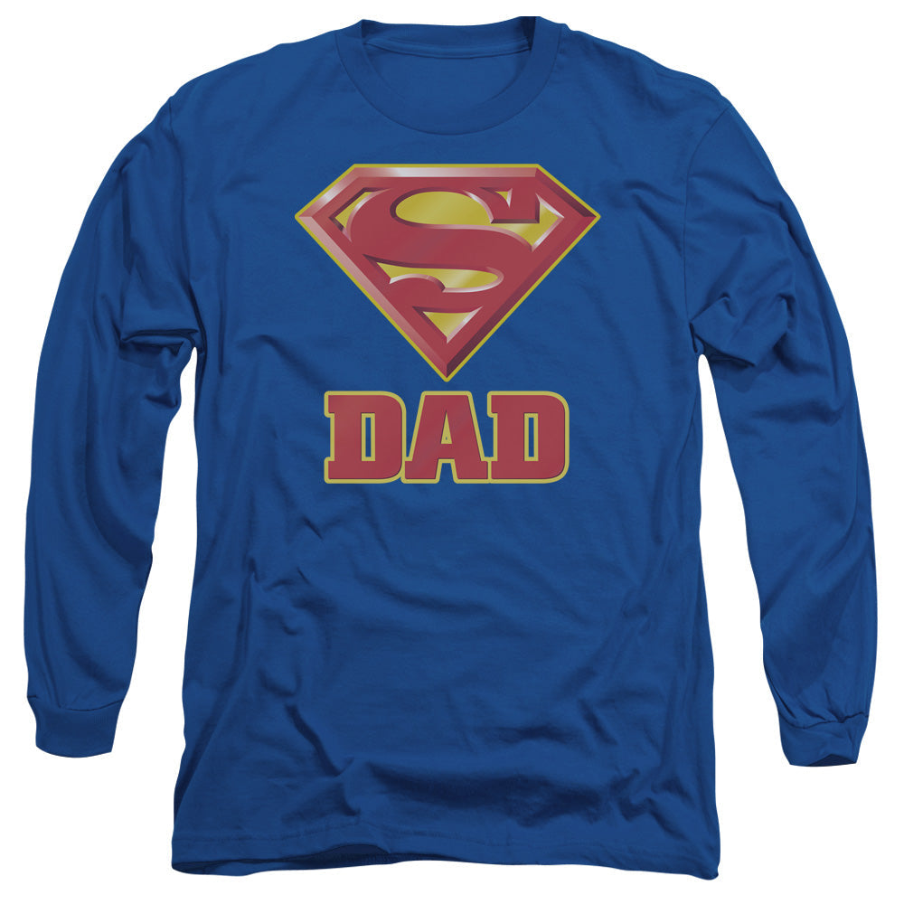 Superman Super Dad Licensed Adult Unisex Long Sleeve T-Shirt LG