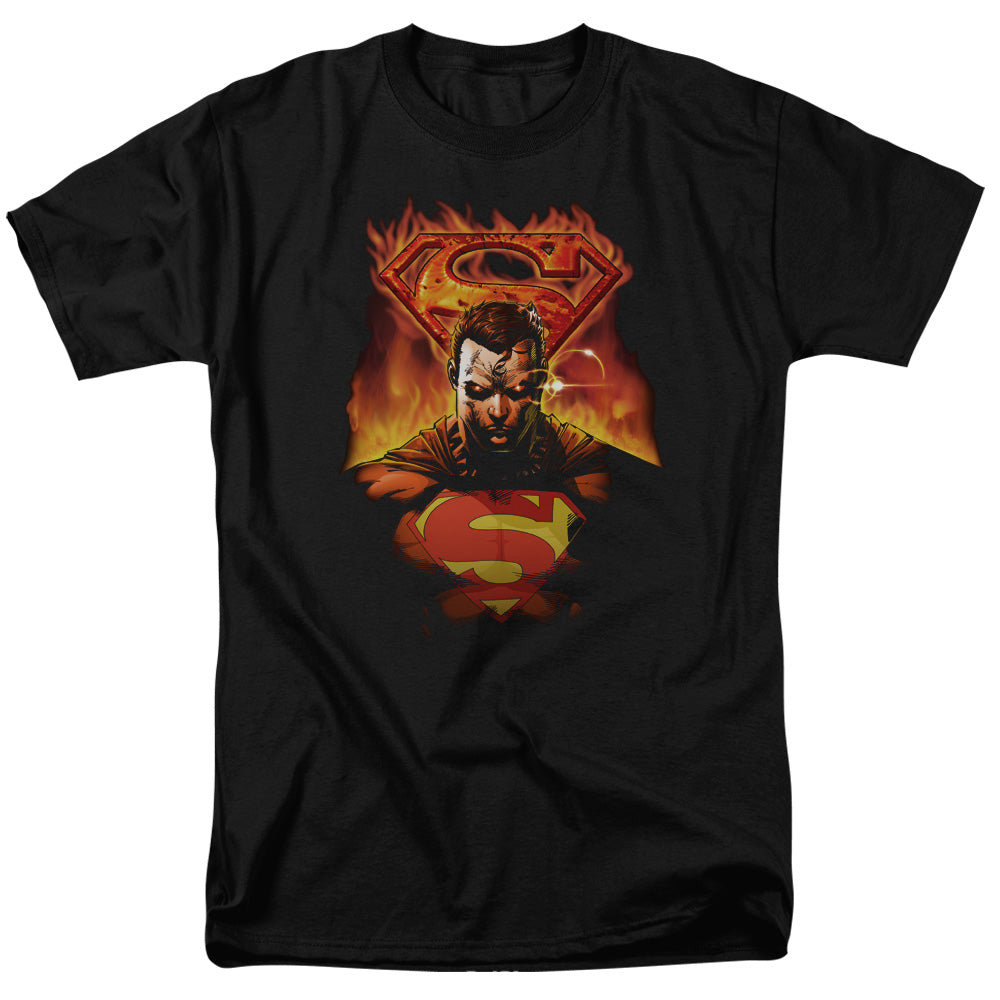Superman Man On Fire Licensed Adult Unisex T-Shirt Regular Fit Tee SM-3X