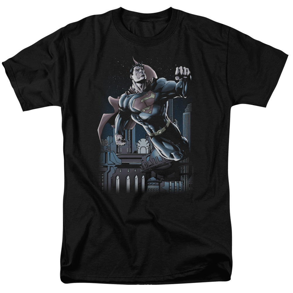 Superman Night Fight Licensed Adult Unisex T-Shirt Regular Fit Tee SM-3X