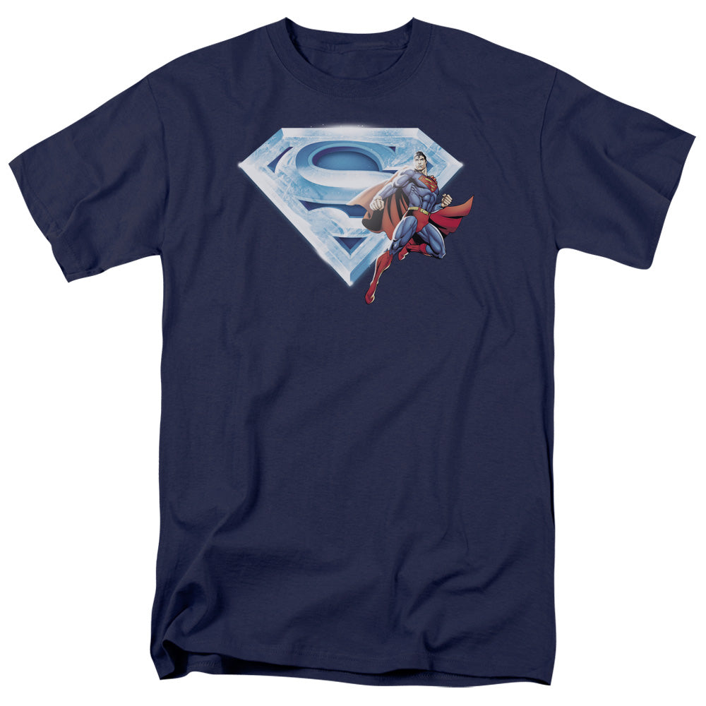 Superman Superman & Crystal Logo Licensed Adult Unisex T-Shirt Regular Fit Tee