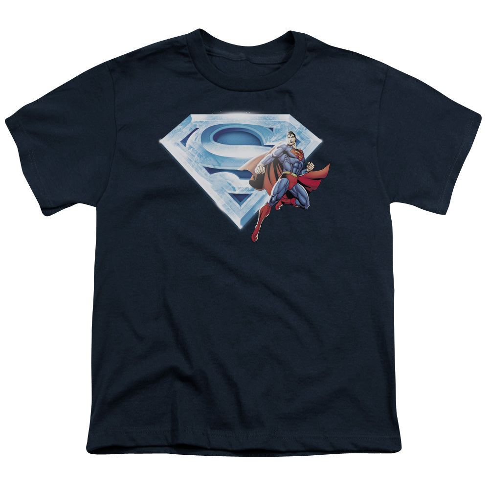 Superman Superman & Crystal Logo Licensed Kid's T-Shirt (Ages 4-7) SM