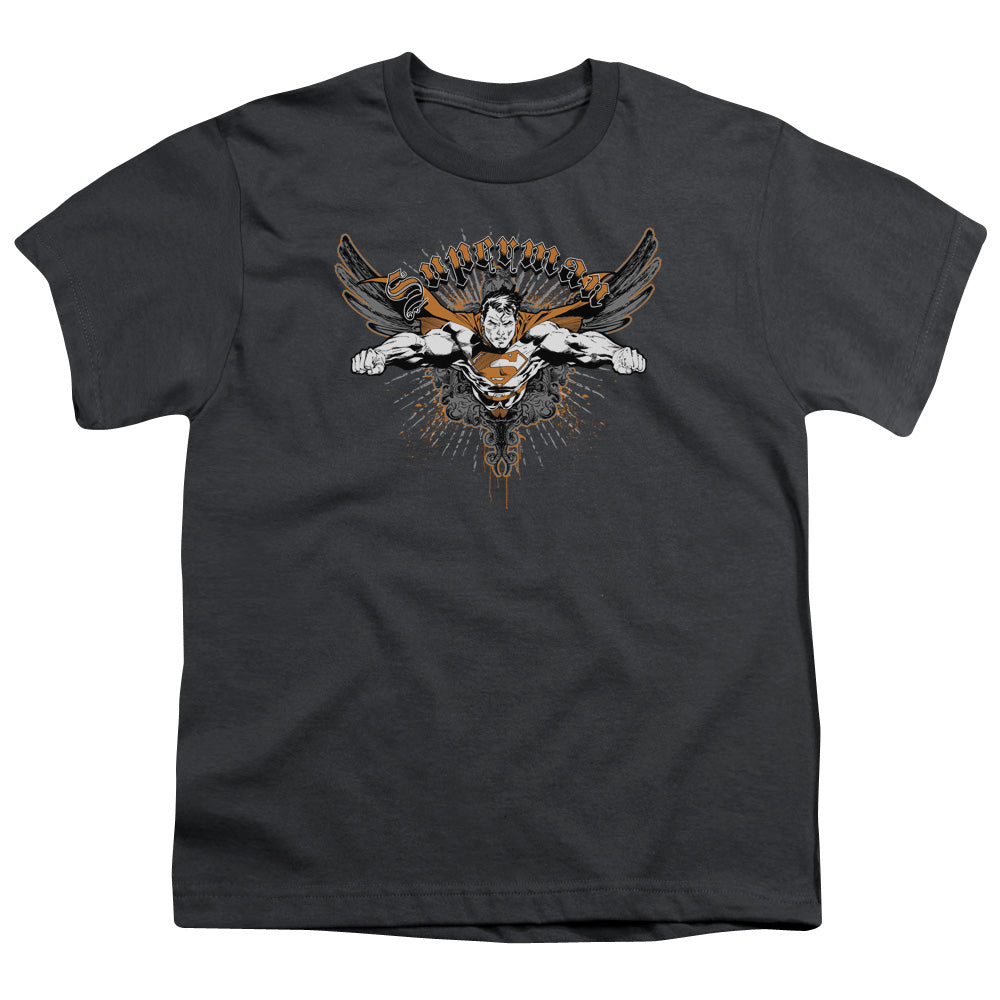 Superman Take Wing Licensed Kid's T-Shirt (Ages 4-7) XS-SM