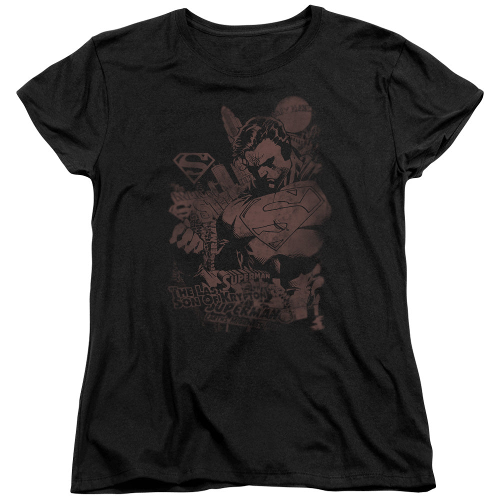 Superman Somber Power Licensed Women's T-Shirt Regular Fit SM