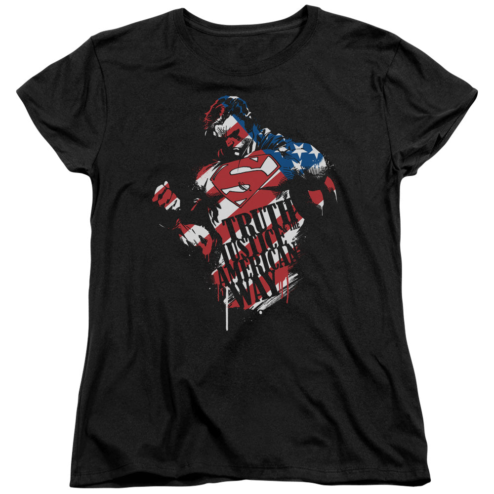 Superman The American Way Licensed Women's T-Shirt Regular Fit SM