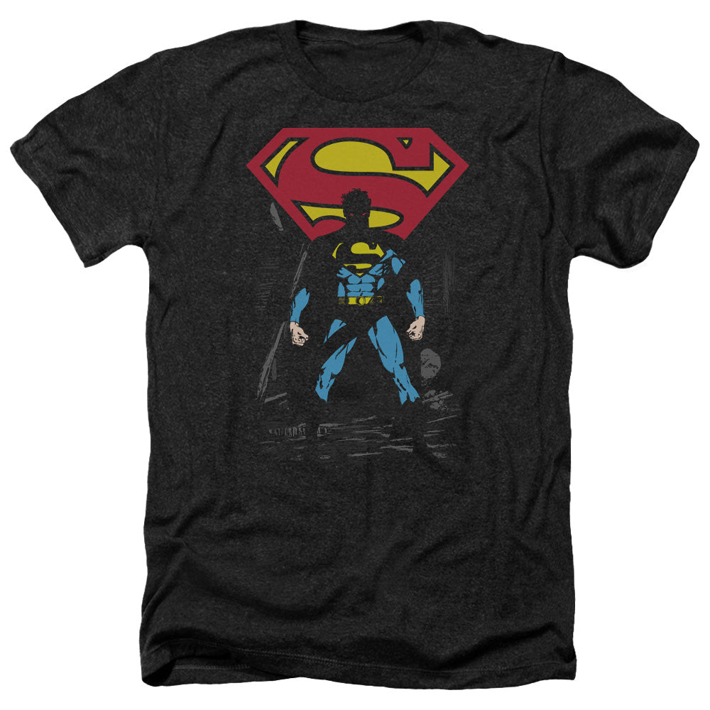Superman Dark Alley Licensed Adult Unisex T-Shirt Heather Tee LG