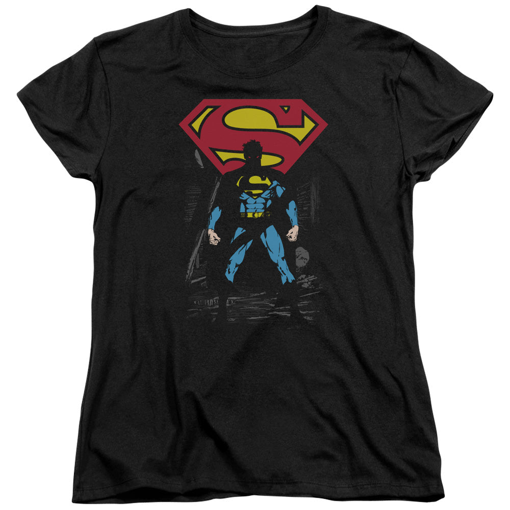 Superman Dark Alley Licensed Women's T-Shirt Regular Fit SM