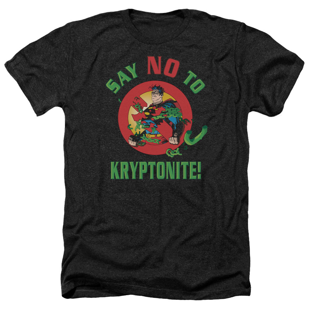 Superman Say No To Kryptonite Licensed Adult Unisex T-Shirt Heather Tee LG