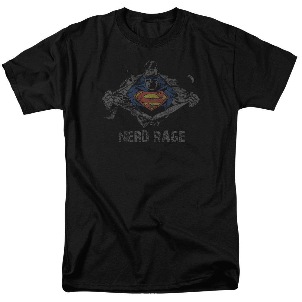 Superman Nerd Rage Licensed Adult Unisex T-Shirt Regular Fit Tee SM-3X