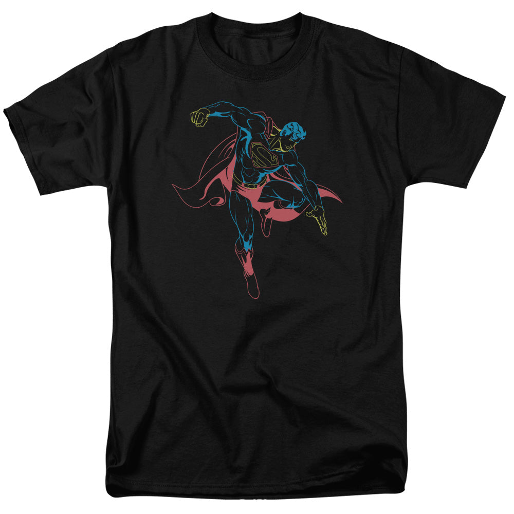 Superman Neon Superman Licensed Adult Unisex T-Shirt Regular Fit Tee SM-3X