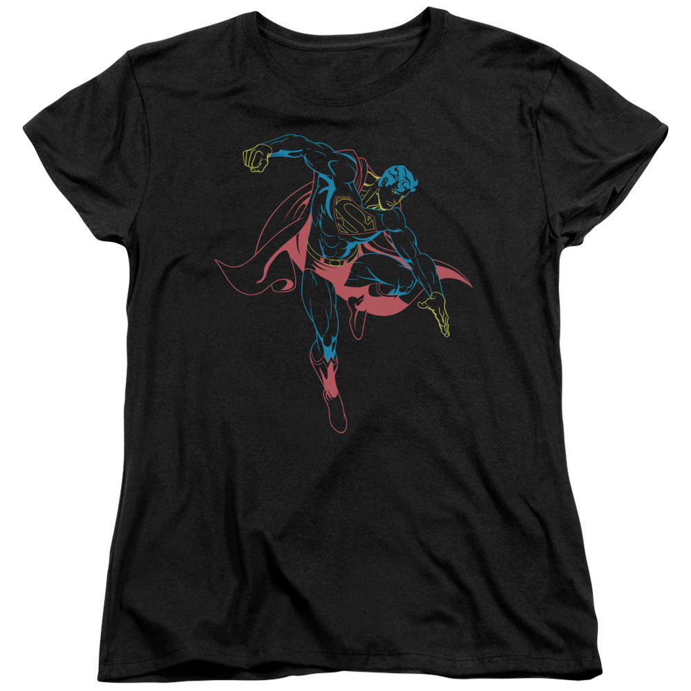 Superman Neon Superman Licensed Women's T-Shirt Regular Fit SM