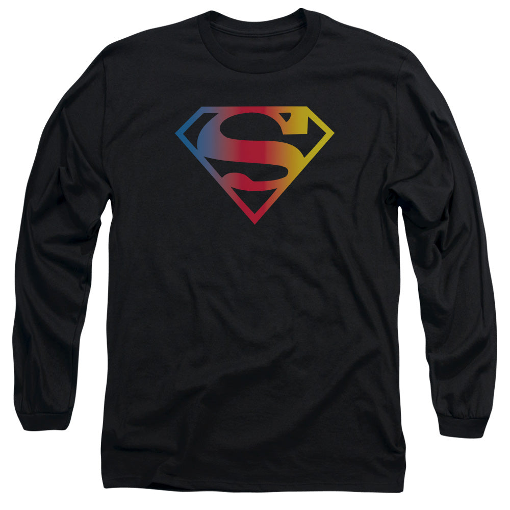 Superman Gradient Superman Logo Licensed Adult Unisex Long Sleeve T-Shirt LG