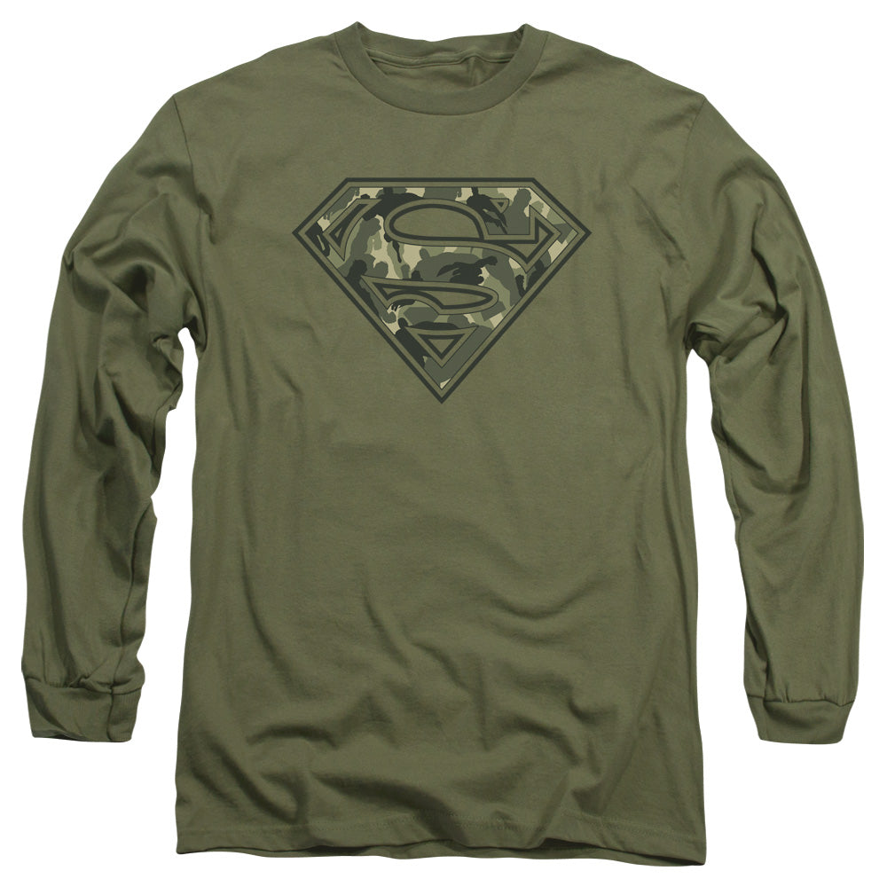 Superman Super Camo Licensed Adult Unisex Long Sleeve T-Shirt LG-XL