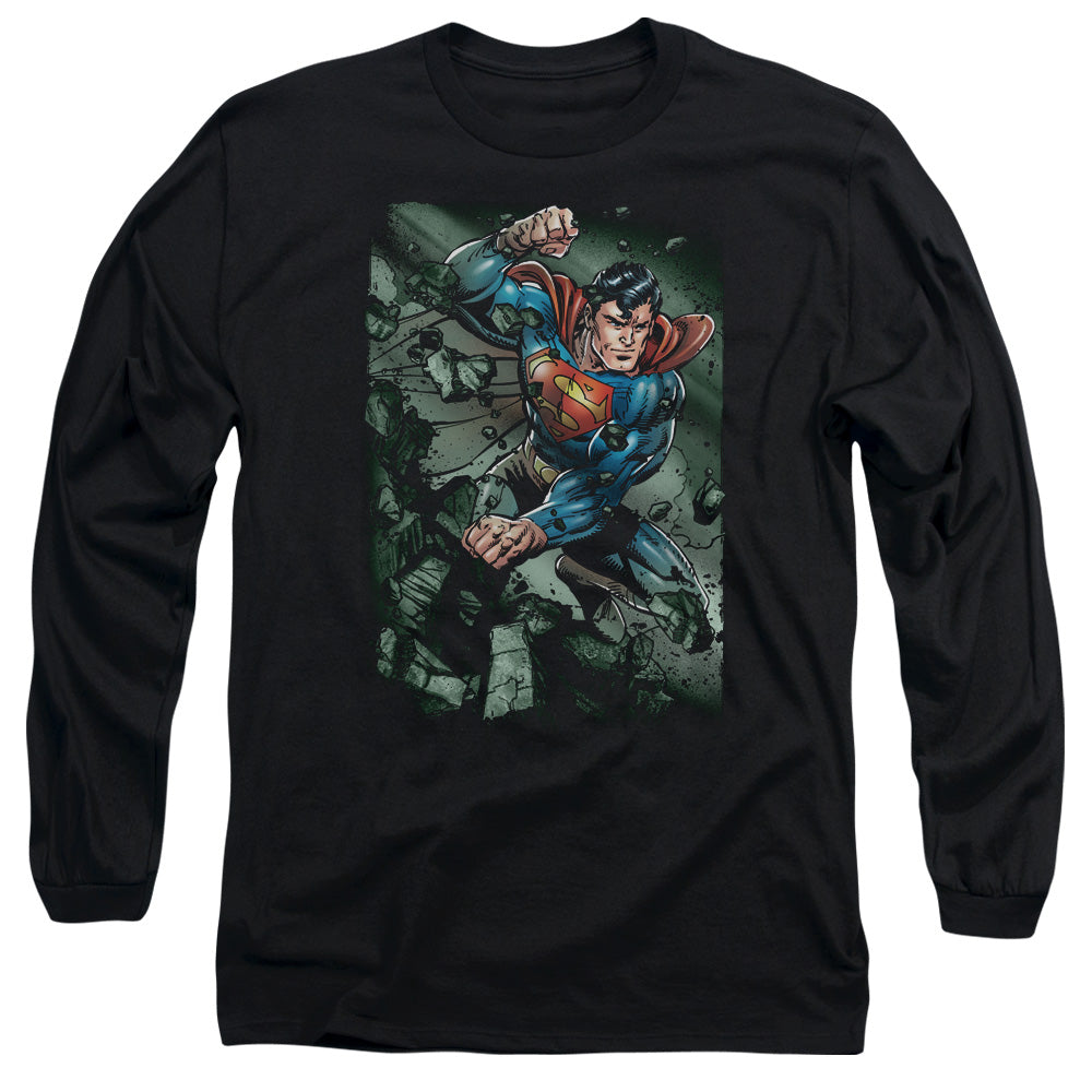 Superman Indestructible Licensed Adult Unisex Long Sleeve T-Shirt LG-XL