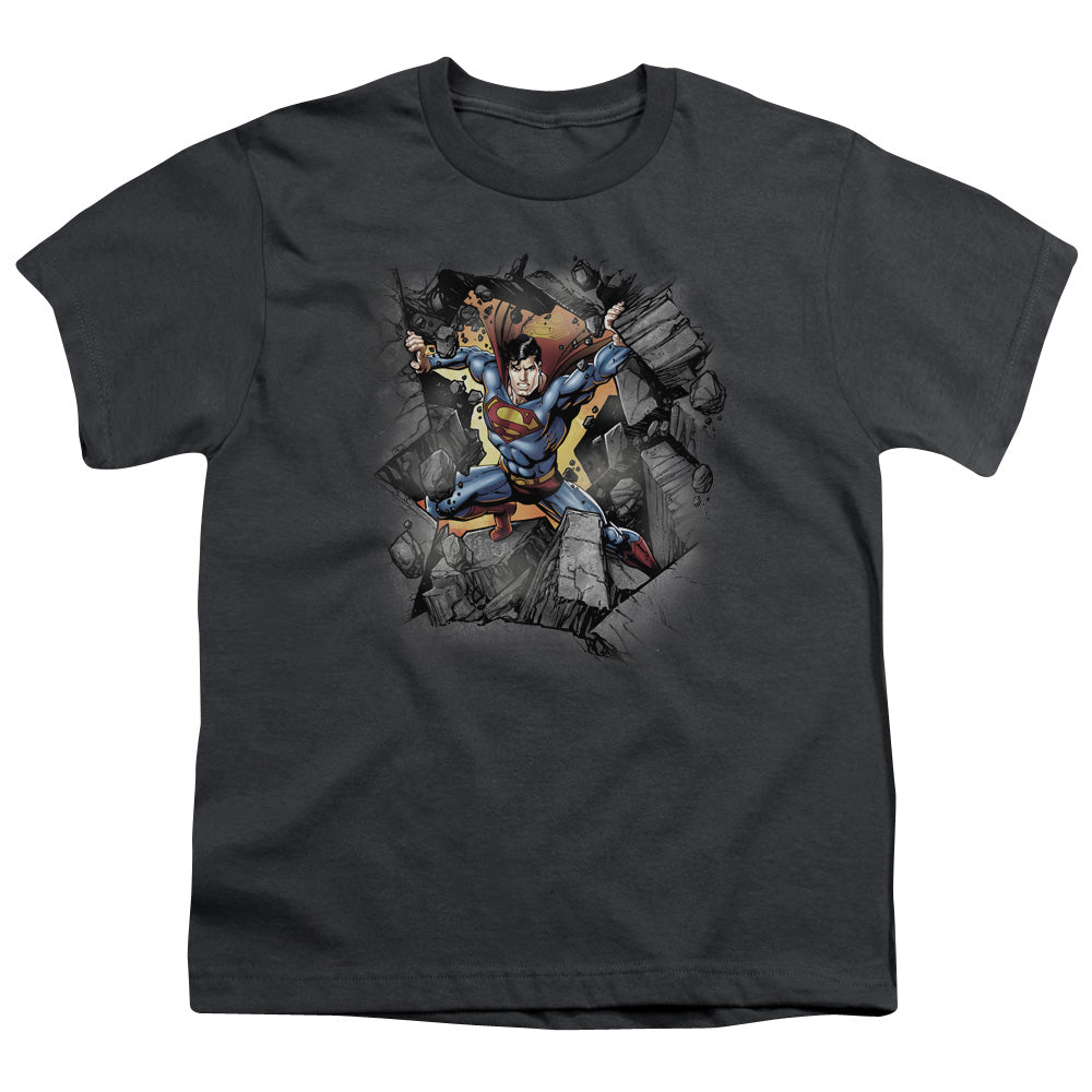 Superman Break On Through Licensed Kid's T-Shirt (Ages 4-7) SM-XL