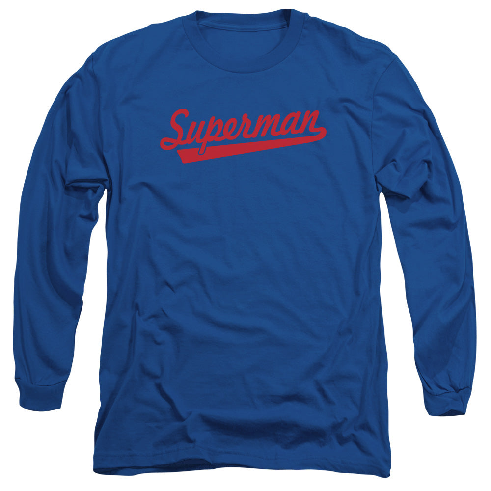 Superman S Tail Licensed Adult Unisex Long Sleeve T-Shirt LG