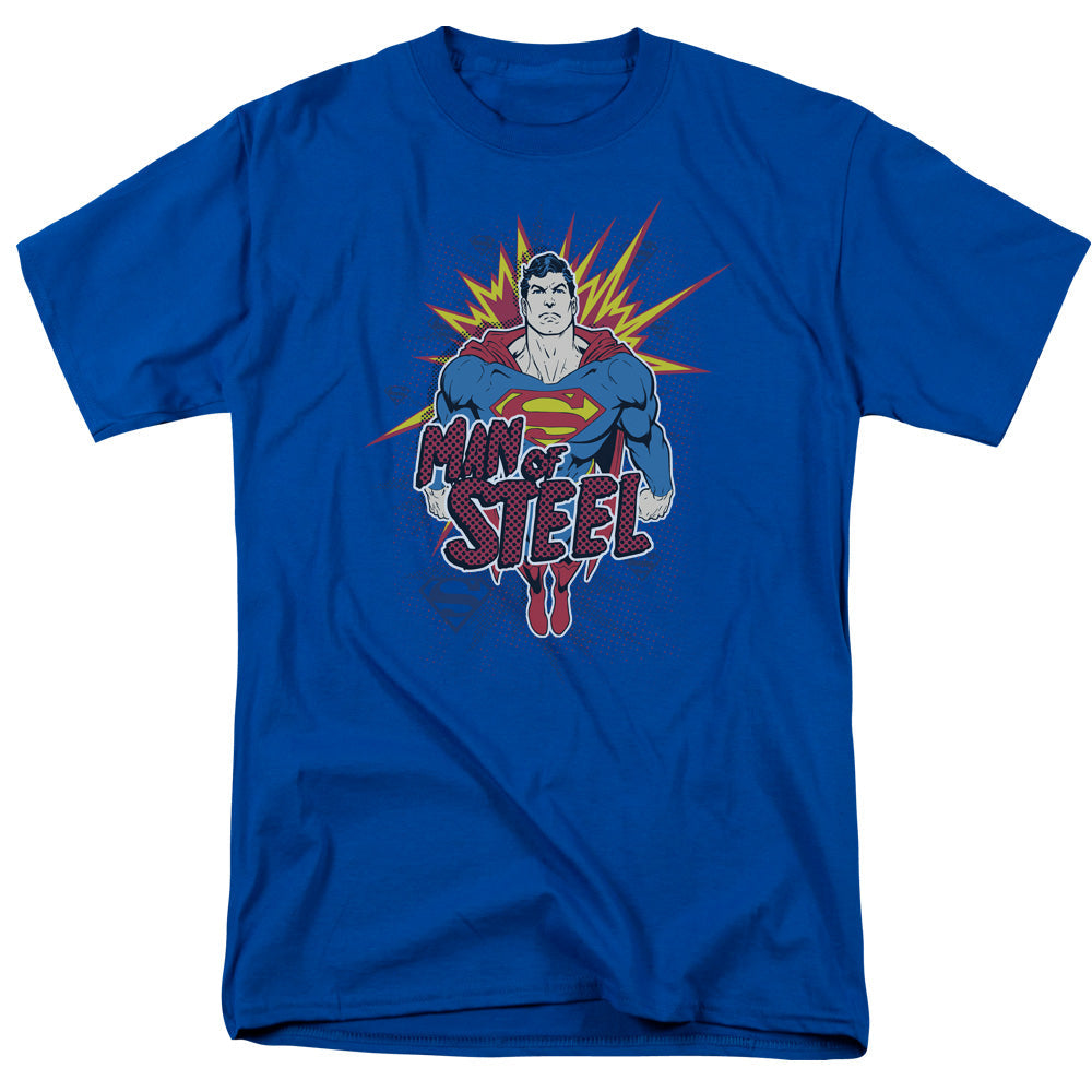 Superman Steel Pop Licensed Adult Unisex T-Shirt Regular Fit Tee SM-3X