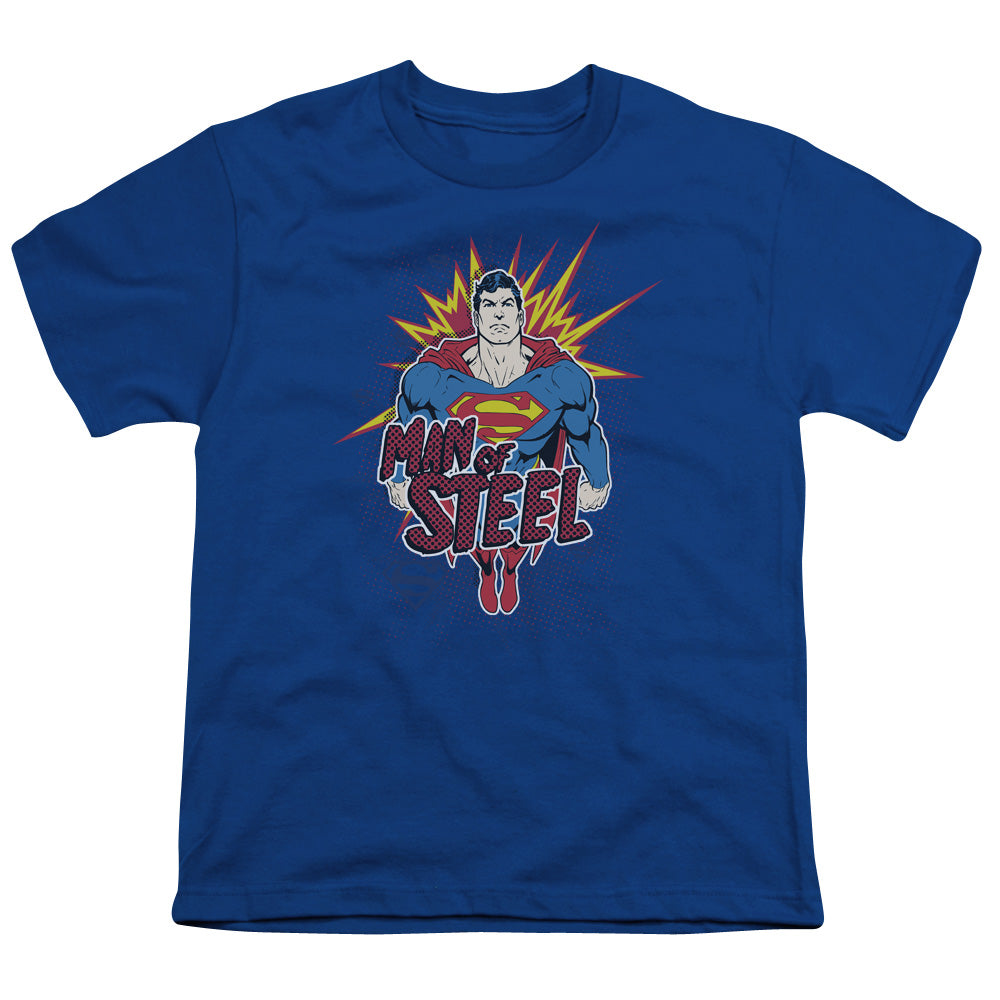 Superman Steel Pop Licensed Kid's T-Shirt (Ages 4-7) XS-XL