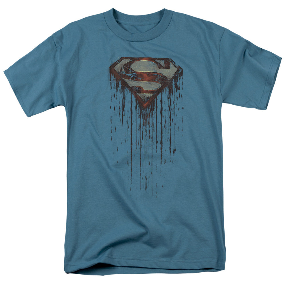 Superman Shield Drip Licensed Adult Unisex T-Shirt Regular Fit Tee SM-3X