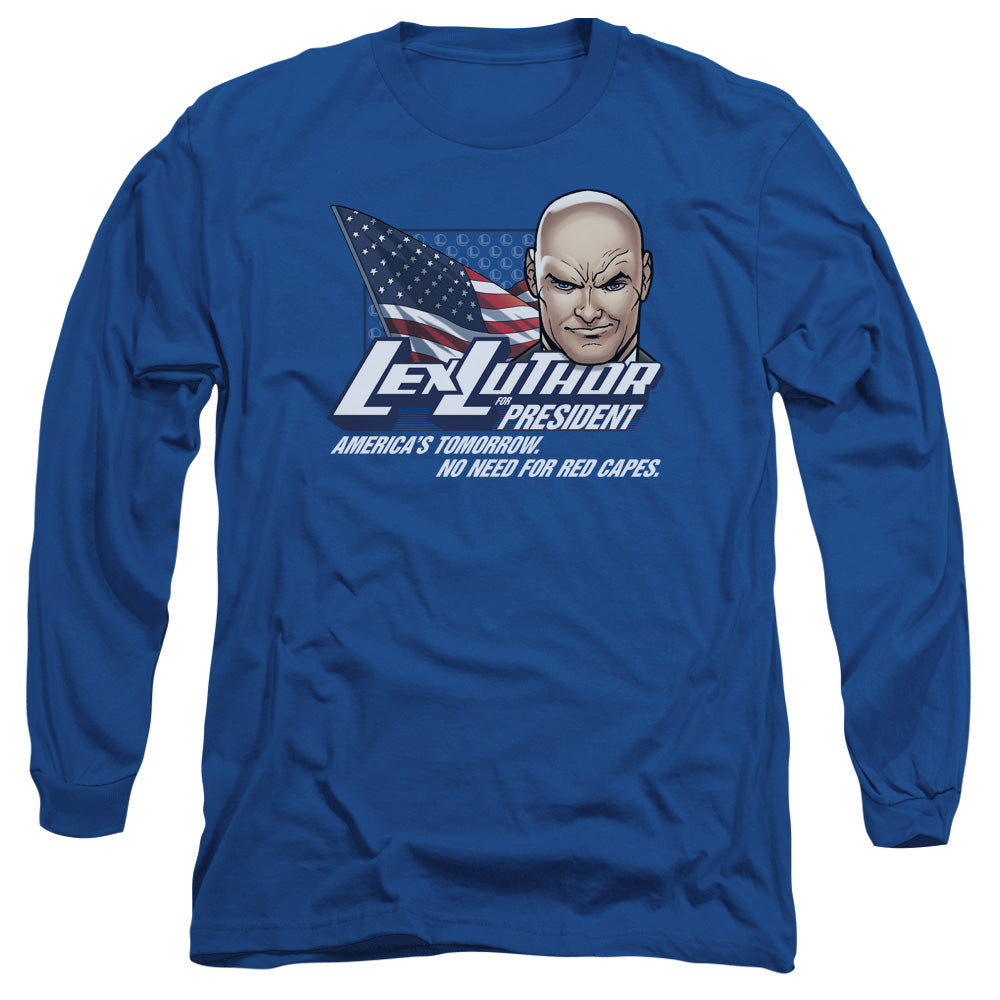 Superman Lex For President Licensed Adult Unisex Long Sleeve T-Shirt LG