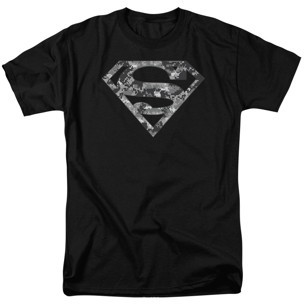 Superman Urban Camo Shield Licensed Adult Unisex T-Shirt Regular Fit Tee SM-3X