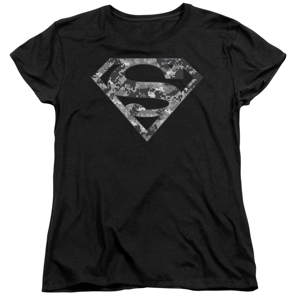 Superman Urban Camo Shield Licensed Women's T-Shirt Regular Fit SM-2X