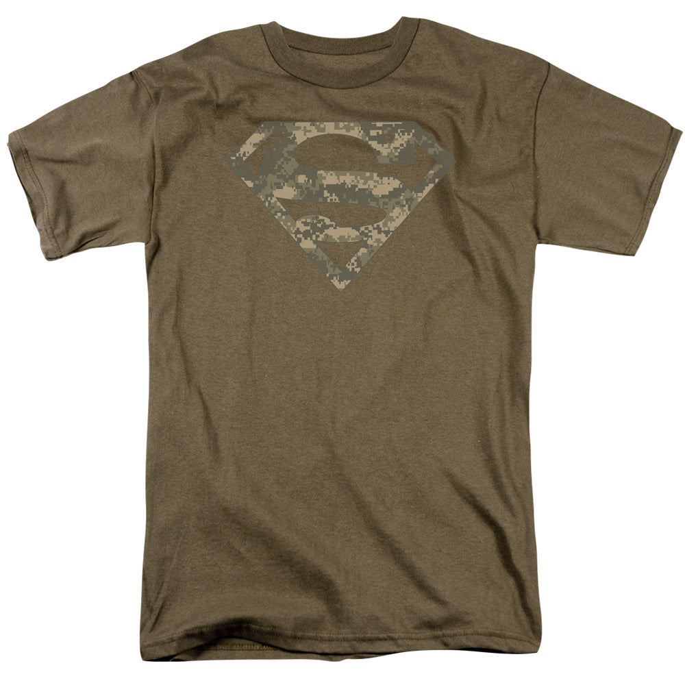 Superman Army Camo Shield Licensed Adult Unisex T-Shirt Regular Fit Tee SM-3X
