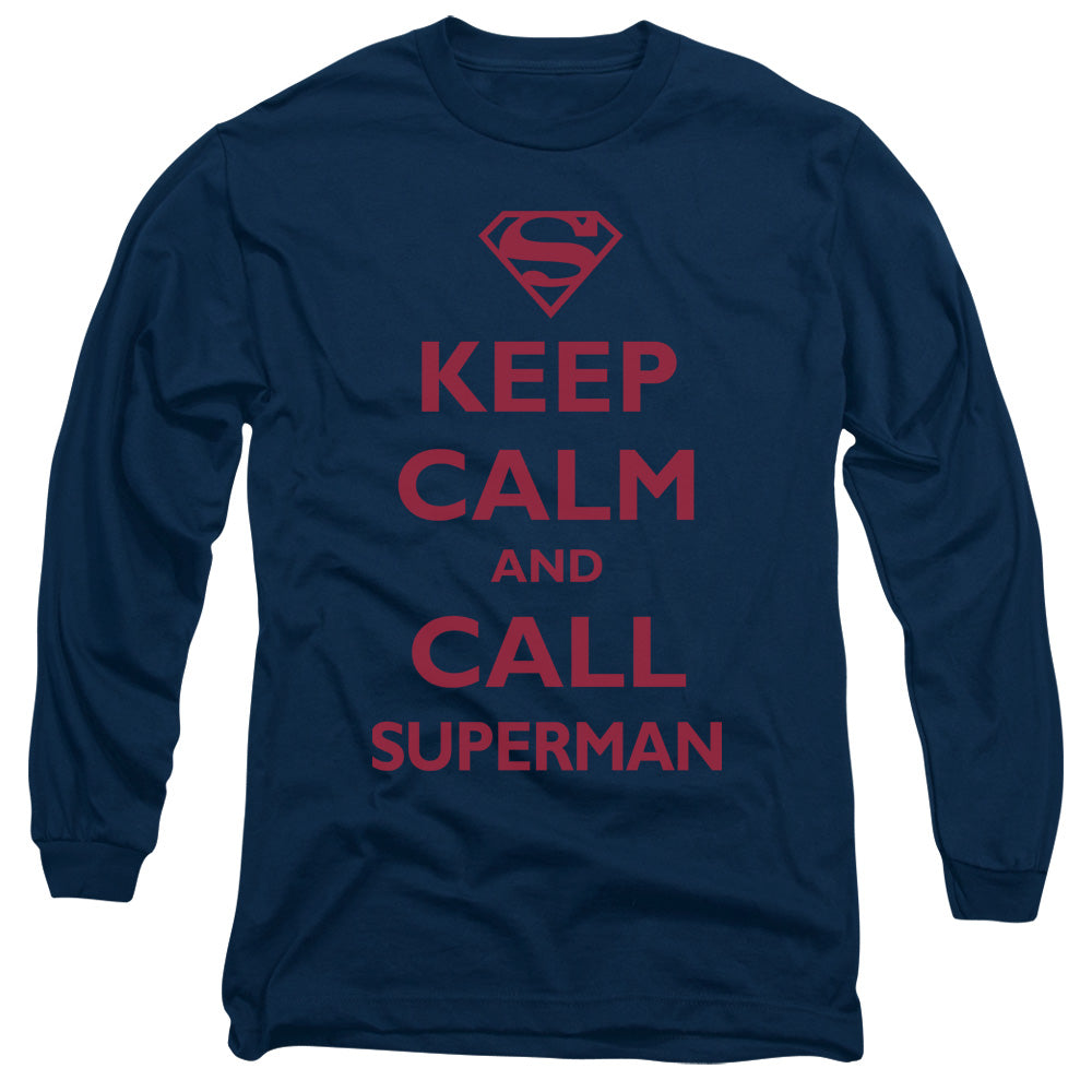 Superman Call Superman Licensed Adult Unisex Long Sleeve T-Shirt LG