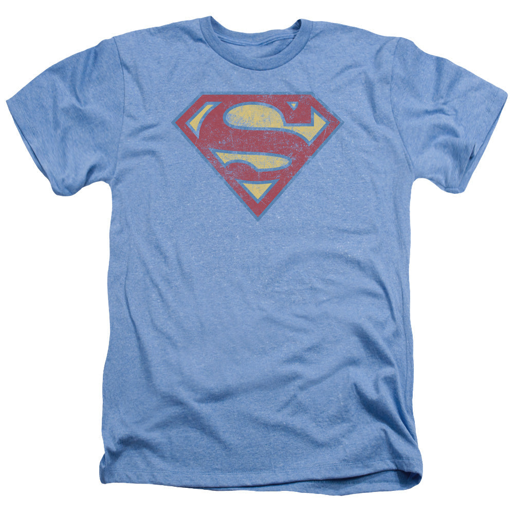 Superman Super S Licensed Adult Unisex T-Shirt Heather Tee LG