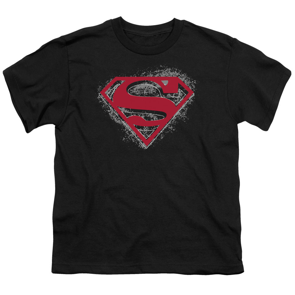 Superman Hardcore Noir Shield Licensed Kid's T-Shirt (Ages 4-7) SM-XL