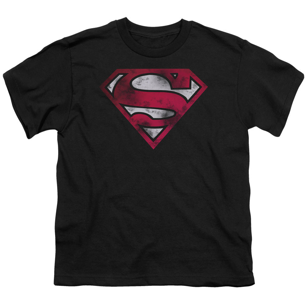 Superman War Torn Shield Licensed Kid's T-Shirt (Ages 4-7) XS-XL