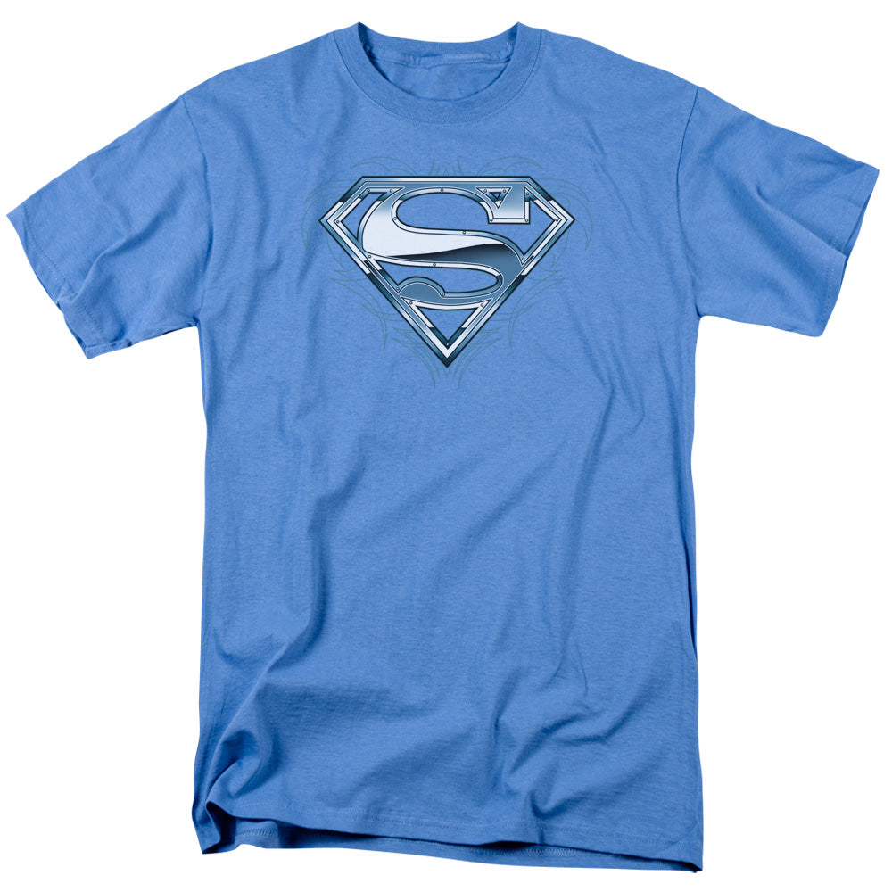 Superman Tribal Chrome Shield Licensed Adult Unisex T-Shirt Regular Fit Tee